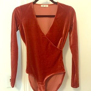 Madewell Wrap Bodysuit | Velvet | Copper